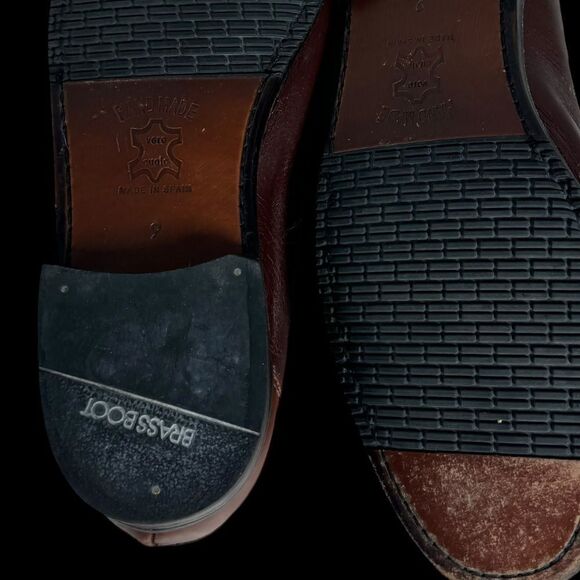 Brass‎ Boot Cognac Brown Woven Tassel Loafers Sz 9 main image 5